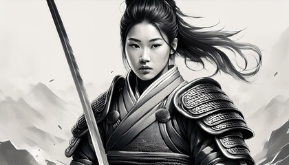Samurai Warriors in Epic Poses and Dramatic Lighting
