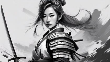 Samurai Warriors in Epic Poses and Dramatic Lighting