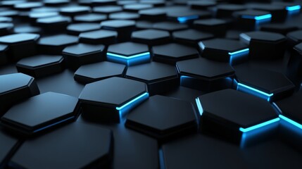 Obraz premium Captivating Hexagonal Patterns in Shades of Blue