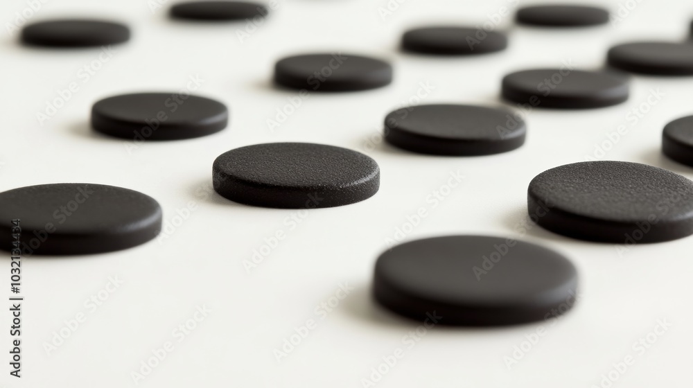 Aufkleber uniform arrangement of soft black dots on a clean white surface, creating a minimalist and modern vi