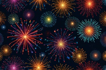 Naklejka premium fireworks on the night sky