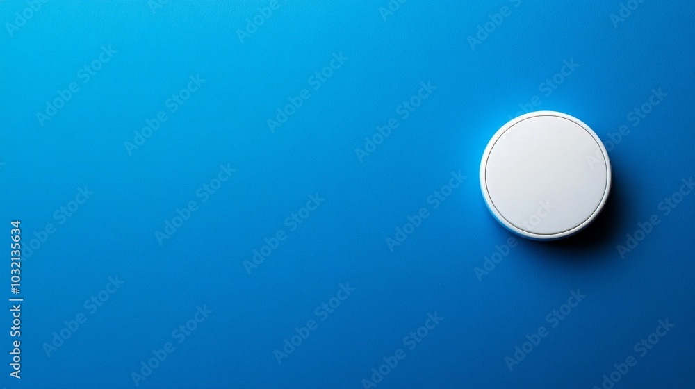 Poster 3d render of a white cylinder shape on a blue background, creating a simple yet effective compositio