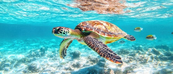 Fototapeta premium Detailed View of Sea Turtle Shell Patterns