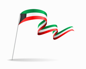 Kuwaiti flag wavy background layout. Vector illustration.