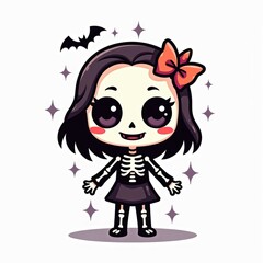 Fototapeta premium cute halloween character isolated skeleton
