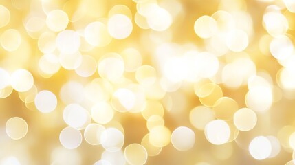 Obraz premium Blurred golden background with overlay of bright glowing lights creating a festive bokeh effect for christmas, new year's eve or any other celebration