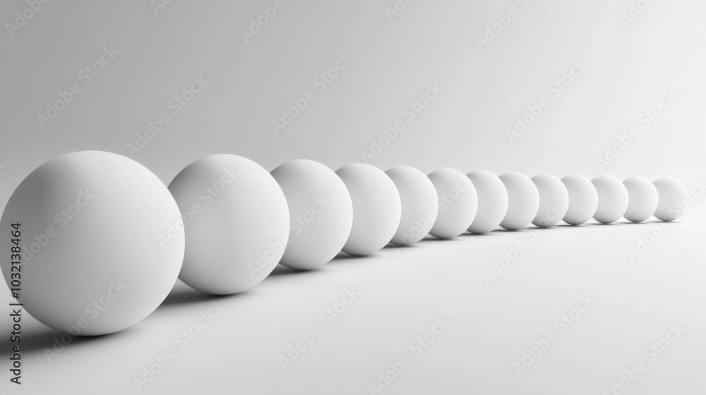 Poster monochrome circle harmony, a minimalist arrangement of soft, identical circles creating a serene and