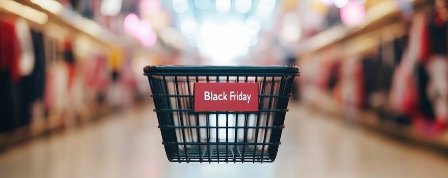 Black Friday Sale Banner Featuring Massive Discounts and Deals on a Website Homepage Showcasing an Ecommerce Shopping Promotion and Retail Concept - Powered by Adobe