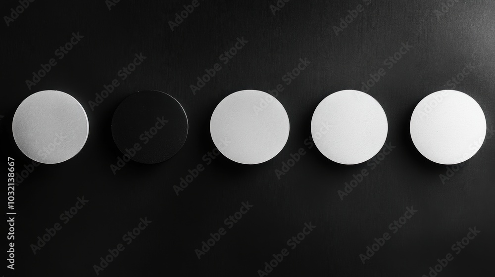Aufkleber monochrome harmony, a series of identical soft circles in a minimalist arrangement, evoking calm and