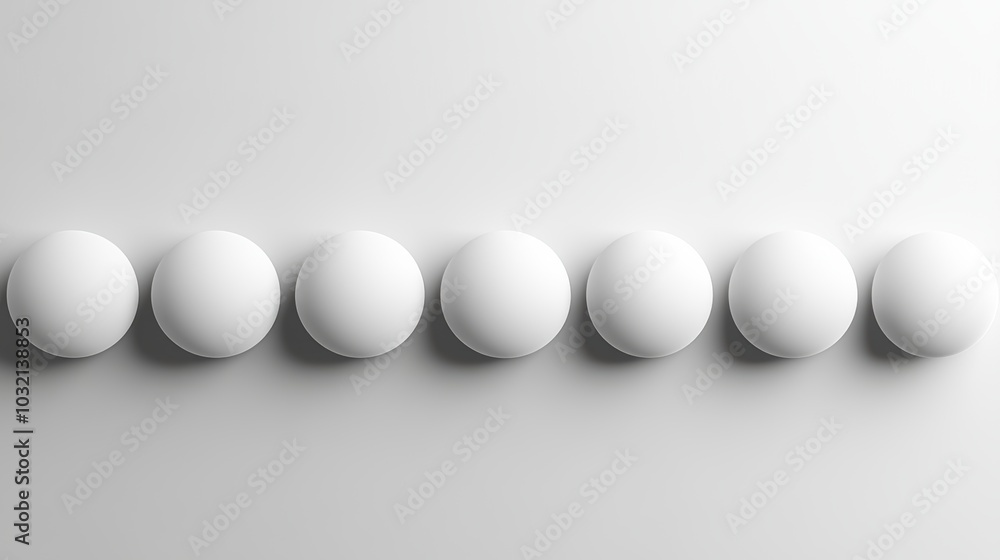Aufkleber monochrome circle arrangement, a minimalist composition featuring a series of uniform soft circles, 