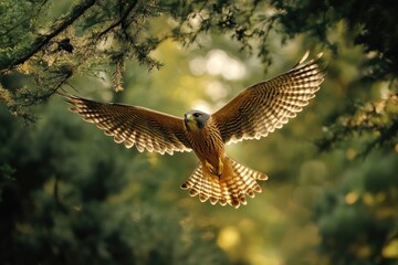 Obraz premium A bird soaring through the sky