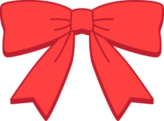 Red bow ribbon  hand drawn cartoon 2D item