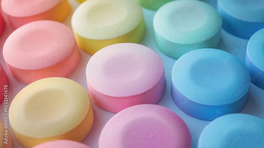 Aufkleber pastel harmony, a serene gradient of identical soft circles blending softly into a tranquil backgrou