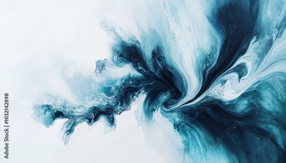 Poster dynamic swirling patterns in ocean water isolated on a smooth background