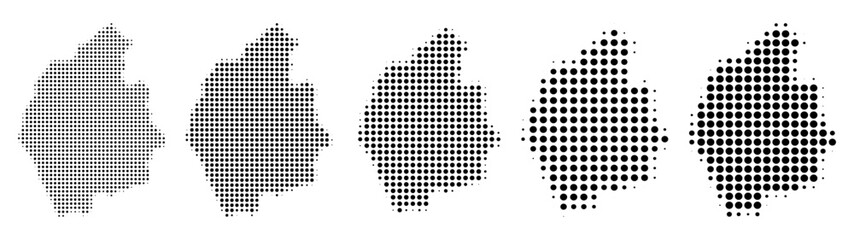 Cumbria Map halftone in different sizes