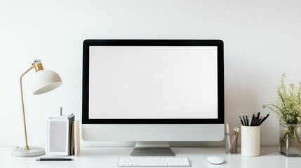 Minimalist Workspace with Computer