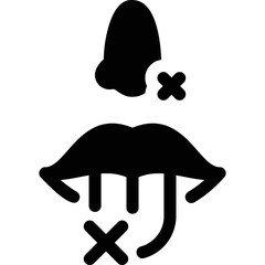 Simple vector icon nose, mouth