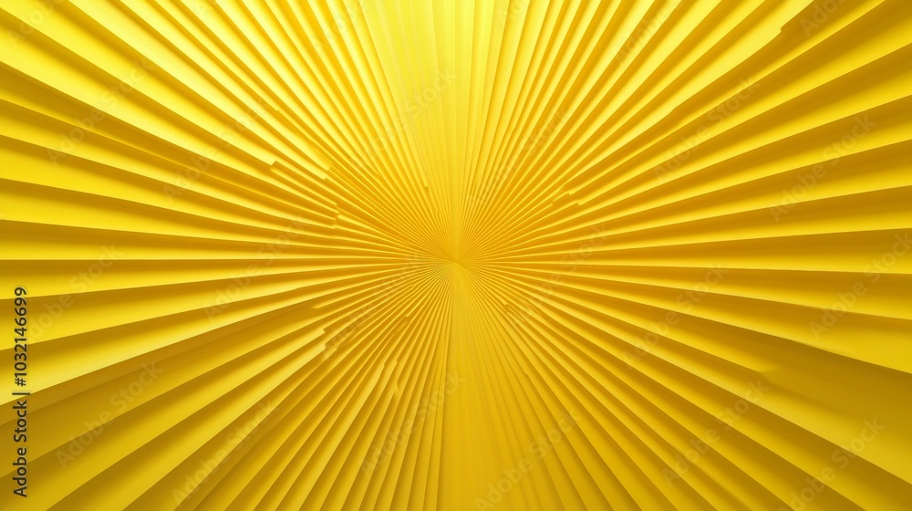 Poster yellow striped background converging towards the centre of the image, creating a vanishing point and