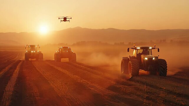 Autonomous drones and tractors in smart farming