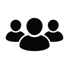 People icon vector group of persons symbol avatar for business management team in glyph pictogram illustration