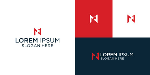 financial and letter N logo. creative arrow diagram accounting icon design