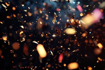 Obraz premium Colorful confetti falls from the sky, perfect for celebrations and parties