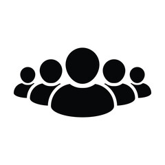 People icon vector group of persons symbol avatar for business management team in glyph pictogram illustration