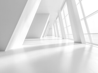 White Architecture Interior with Windows