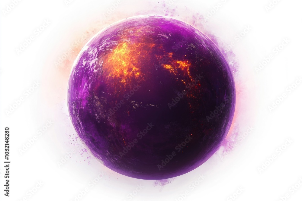 Poster a distant planet with unique color combination, suitable for sci-fi or futuristic themes