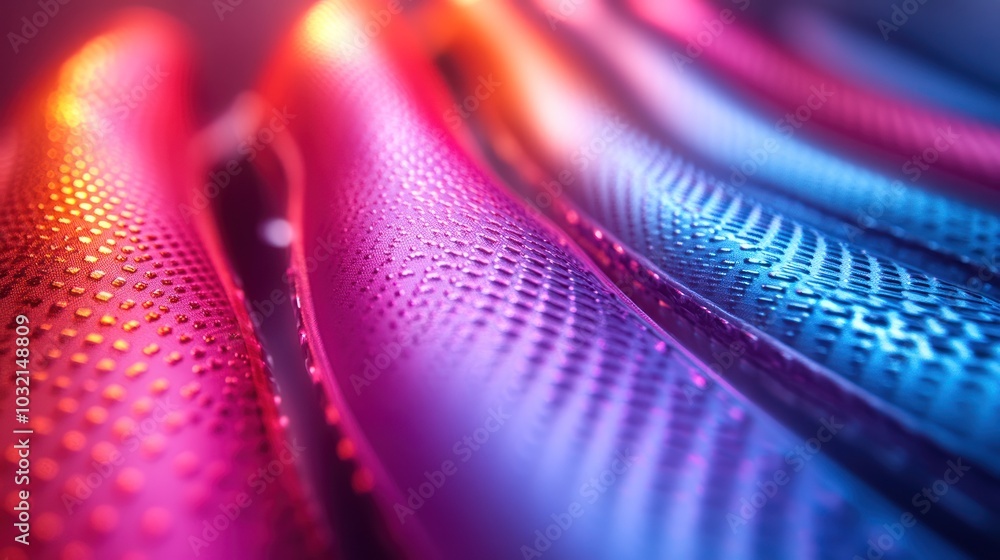 Poster abstract background with colorful glowing lines and a textured surface.