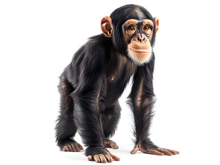 Fototapeta premium Playful chimpanzee, isolated on white background