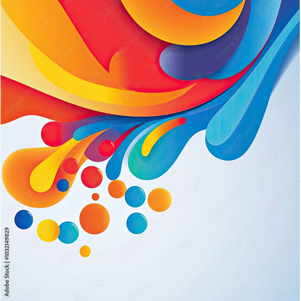 Poster vibrant abstract vector background with colorful shapes