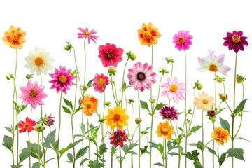 A bouquet of vibrant flowers against a clean white backdrop