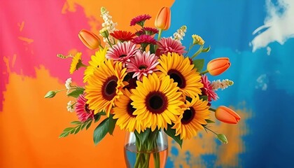 yellow and red flowers