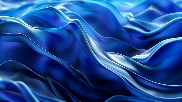 Abstract wavy blue texture with light reflections.
