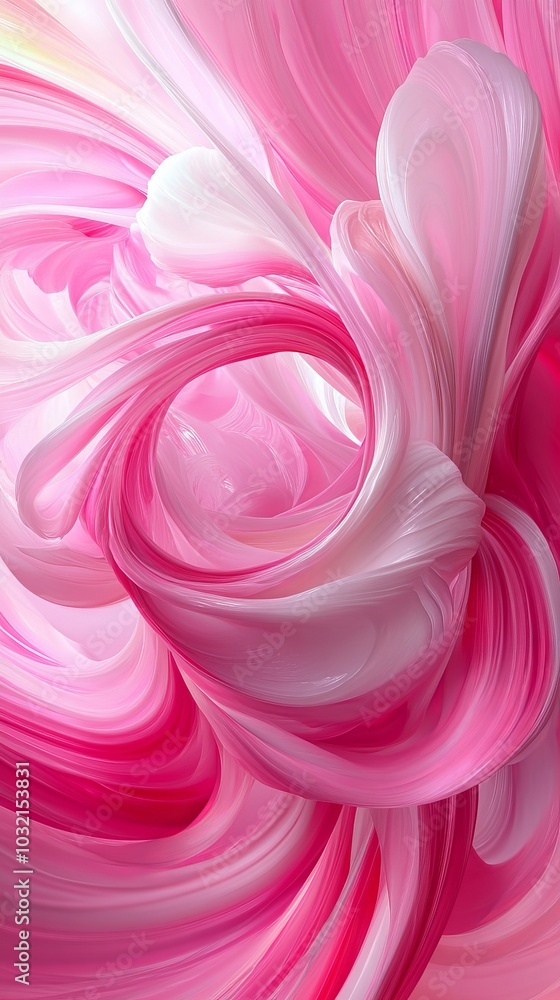 Poster mesmerizing abstract swirls in pink and white create a captivating vortex effect, blending seamlessl