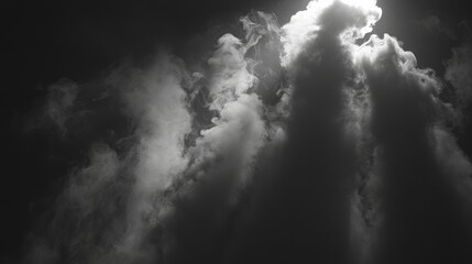 Dramatic Clouds Enveloping the Sky in a Captivating Monochromatic Masterpiece