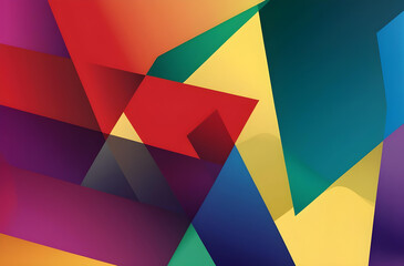 Vibrant Abstract Geometric Background with Overlapping Colors