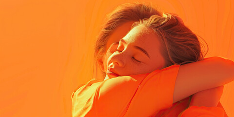 Warm Orange Embrace: Comfort for Eating Disorders