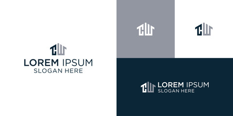 CW letter creative real estate vector logo design . CW creative initials letter logo concept.