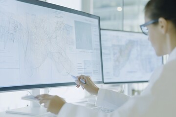 Doctor and Patient Reviewing Genetic Test Results on Digital Screen in Longevity Clinic