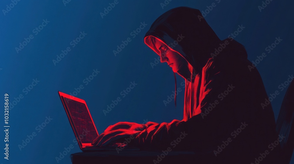 Poster hacker in the dark
