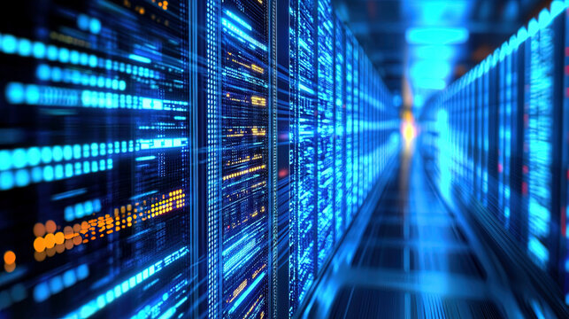 abstract background of supercomputer server room