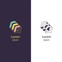 Modern 3D logo featuring layered geometric shapes. This design is ideal for businesses in the fields of technology, architecture, or creative services, representing innovation and modernity.