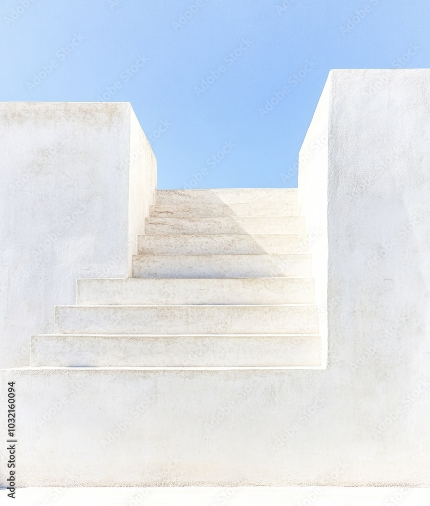 Aufkleber abstract minimalism staircase in bright sunlight with neutral colors and geometric forms