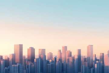 Fototapeta premium Evening City Skyline with Luxury Buildings at Dusk
