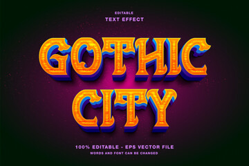 Gothic City 3d Editable Text Effect Template Style Premium Vector