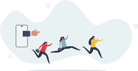 Thought leadership, influencer or key opinion leader, KOL,flat design with people.