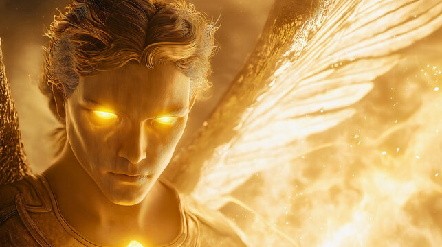 Archangel Uriel spreads his magnificent wings as a great ethereal light rises around him. Known as the First Light, Archangel Uriel is an angel from the New Testament of the Bible.