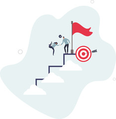 Power of mentoring and teacher strength for success.flat design with people.